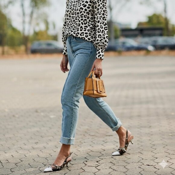 ! NEW ! Ann Taylor Animal Print Long Sleeve Blouse Size XS - Picture 3 of 9